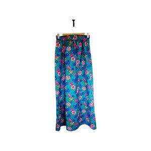 Vintage 70's Mod Groovy Floral Maxi High Waist Skirt 28" Waist XS/S